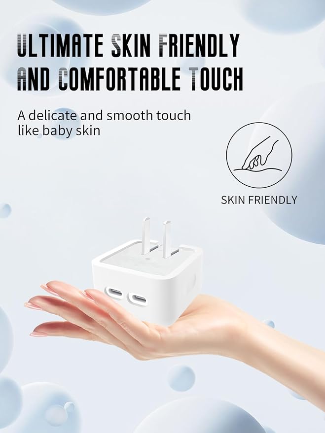 Case for Apple 35W Dual USB-C Port Compact Power Adapter, FJIASTB Kids-Friendly Soft Silicone Protective Cover, Shockproof (White)