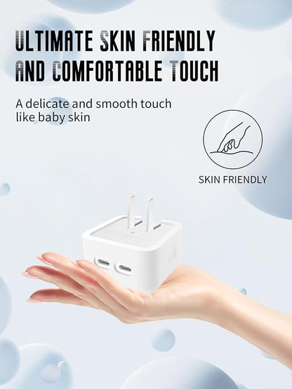 Case for Apple 35W Dual USB-C Port Compact Power Adapter, FJIASTB Kids-Friendly Soft Silicone Protective Cover, Shockproof (White)