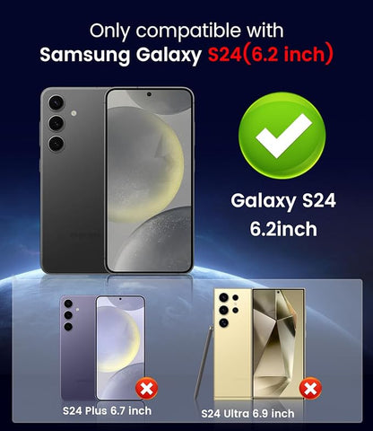 Magnetic for Samsung Galaxy S24 Case [Compatible with MagSafe][Built-in Camera Lens Protector] Slim Soft Silicone Bumper Shockproof Metallic Luster Phone Case (Gold)