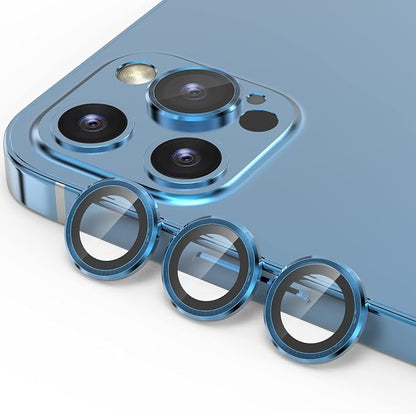 YWXTW [1 SET Camera Lens Protector Compatible with iPhone 12 Pro Max 6.7 inch, [Installation Tray] Aluminum Alloy Tempered Glass Camera Circle Cover