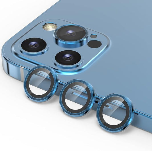 YWXTW [1 SET Camera Lens Protector Compatible with iPhone 12 Pro Max 6.7 inch, [Installation Tray] Aluminum Alloy Tempered Glass Camera Circle Cover