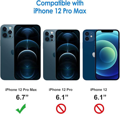 JETech Privacy Screen Protector for iPhone 12 Pro Max 6.7-Inch with Camera Lens Protector, Anti Spy Tempered Glass Film, 2-Pack Each