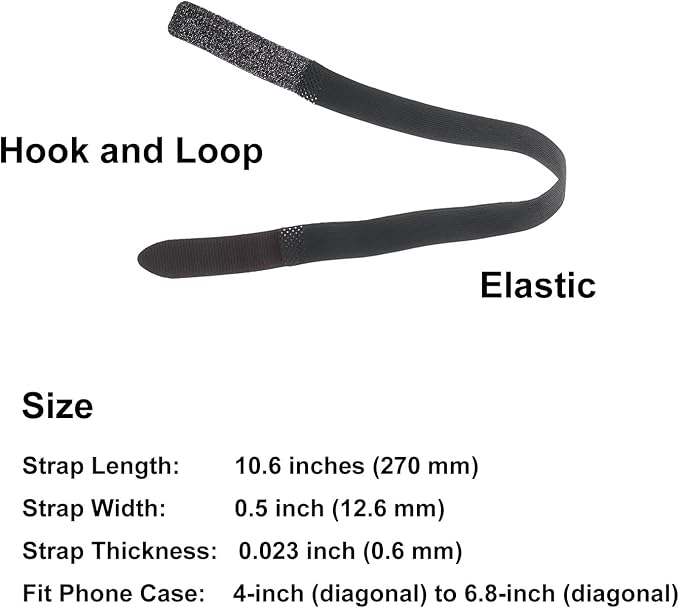 TFY Elastic Phone Strap, Universal Slim Hand Finger Grip, Non-slip Cell Phone Holder, fit Most Smartphones Case - 2 Pieces