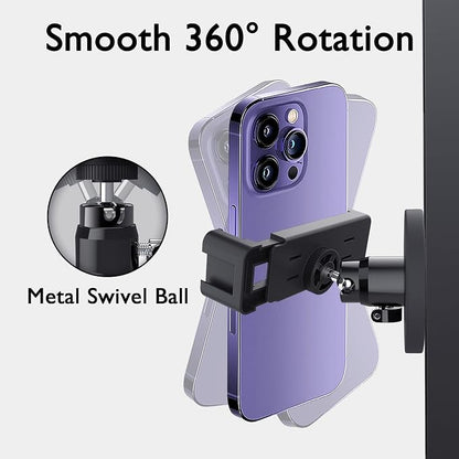 EDSRDUX Gym Magnetic Phone Holder Mount, 360° Rotatable Magnetic Phone Holder for Gym, N52 Magnet Phone Holder for 4.7-6.5" Smartphones, Gym Essentials Accessories
