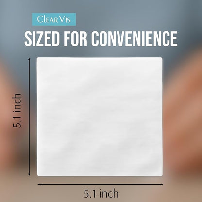 Pre-Moistened Lens Wipes – ClearVis 400 Individually Wrapped Wipes, Streak-Free Cleaning for Eyeglasses, Phones, Cameras, Binoculars, & Screens – Fast-Drying, Anti-Smudge Formula