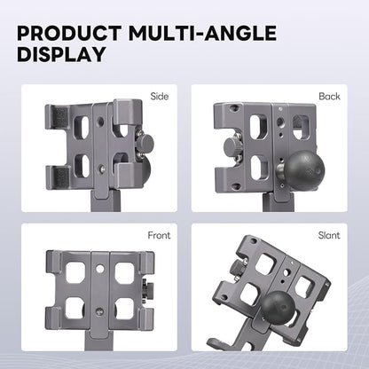 FANAUE Motorcycle Phone Mount, Aluminum Alloy Bike Handlebar Cell Phone Holder Compatible with 1 inch RAM Ball Mounts and Scooter UTV/ATV, Bicycle Phone Mount for iPhone 5.5-7" Smartphone