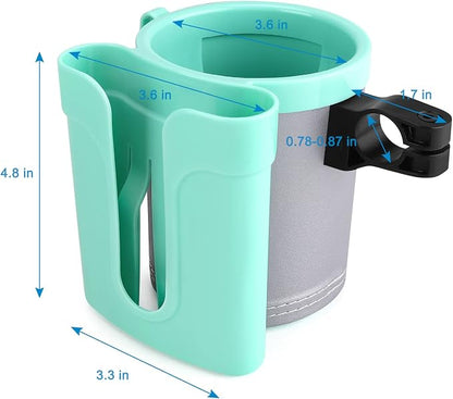 Accmor 3-in-1 Bike Cup Holder with Cell Phone Keys Holder, Bike Water Bottle Holders, Universal Bar Drink Cup Can Holder for Bicycles, Motorcycles, Scooters, Grey Green