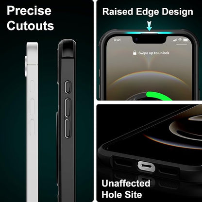 360° Magnetic Swivel Ring for iPhone 16E & 17E Case, Built-in Metal Stand and Ring Holder, Magsafe Compatible, Military Grade Protection, Shock Resistant - Black