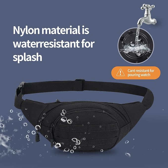 DAITET Crossbody Fanny Pack for Men&Women,Large Waist Bag & Hip Bum Bag with Adjustable Strap for Outdoors Workout Traveling Casual Running Hiking Cycling