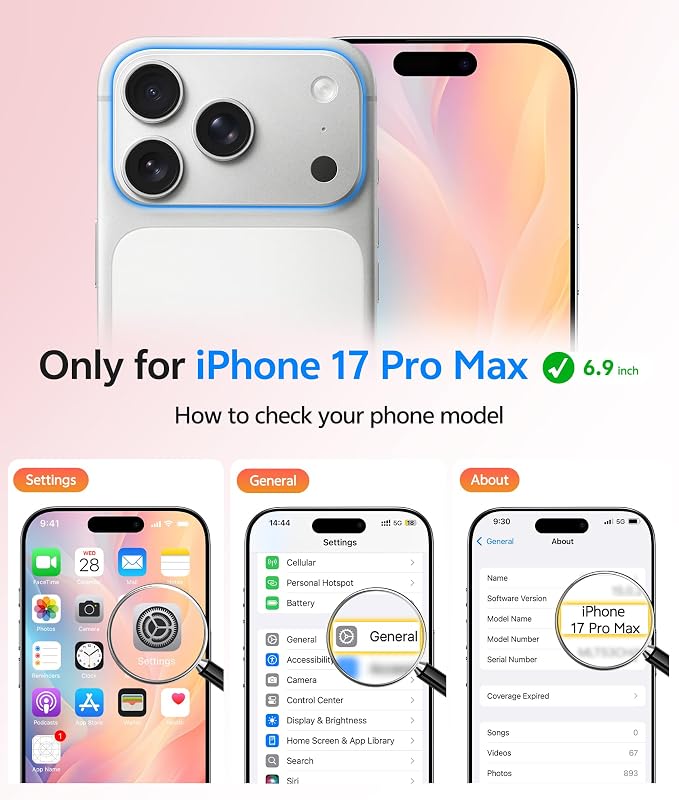 FNTCASE for iPhone 17 Pro-Max Case: [Compatible with Magsafe] Translucent Matte Cases with [Full Camera Protection] [Screen Protector] Military Grade Shockproof Protective Phone Cover - Light Pink