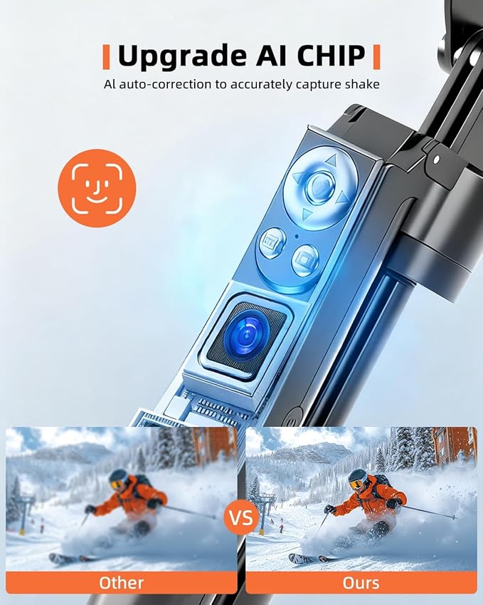Auto Face Tracking Selfie Stick Tripod for iPhone with Light 360° Rotation That Follows Your Movement 63" Camera Tripod Stand with Remote for Content Creator Vlog Live Stream Video Recording