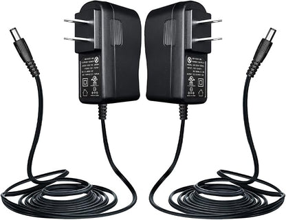 UL Listed 2 Pack 12V 1A 10ft Power Supply Adapter, AC to DC 12W 12V 1000mA 800mA 500mA Replacement Power Cord for CCTV Security Camera DVR LED Strips Router BT Speaker LED Mirror Desk Lamp and More