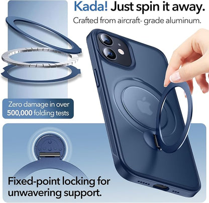 Anqrp 360° ALL-in-ONE Stand Case for iPhone 12/12 Pro Case with Rotatable Magnetic KickStand Ring Holder, Compatible with MagSafe, MIL-Grade Shockproof iPhone 12/12 Pro Phone Case Cover 6.1 inch, Blue