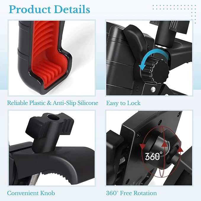 Bike Phone Holder Universal One-hand Operation Bicycle Motorcycle Mobile Phone Mount for iPone 17 16 15 14 13 12, 4.7-7" Smartphone Shockproof & Camera Friendly