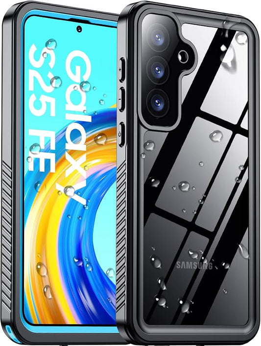Temdan for Samsung Galaxy S25 FE Case Waterproof, [Military-Grade Drop Protection] [IP68 Underwater] Full Body Heavy Duty Rugged Shock-Proof Case for S25 FE 6.7 Inch Blue
