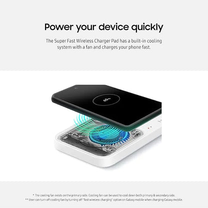 Samsung 15W Wireless Charger Duo w/USB C Cable, Dual Charging, Cordless Super Fast Charging Pad for Galaxy Phones and Devices, Compact Design, LED Indicator, 2022, US Version, White