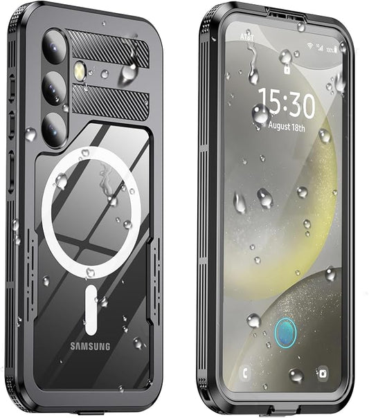 for Samsung Galaxy S24+ Plus Waterproof Case, [Fit for Magsafe] [IP68 Water Proof] [Built-in Screen Protector], Magnetic Heavy Duty Military Grade Rugged Phone Case for S 24+ Plus 6.7", Black