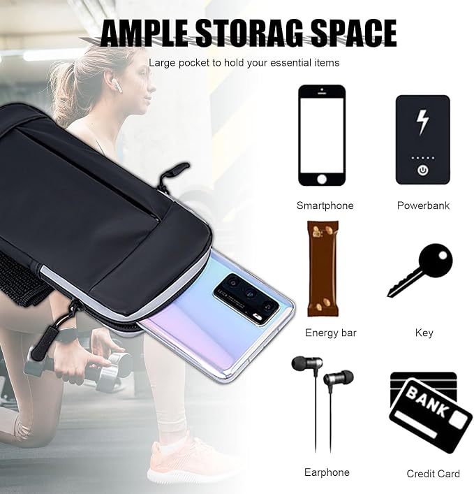 Phone Holder for Running Armband Cell Phone Holder for iPhone 17 16 16e 15 14 13 12 11 Pro Max Xs Xr X Plus Galaxy Ultra Note Carrier Bag Pouch,Gym Sports Arm Bands Sleeve Fit Women Men Kids