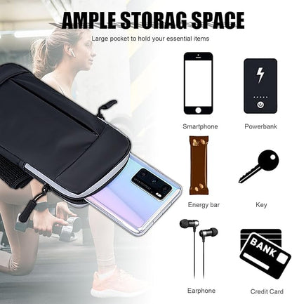 Phone Holder for Running Armband Cell Phone Holder for iPhone 17 16 16e 15 14 13 12 11 Pro Max Xs Xr X Plus Galaxy Ultra Note Carrier Bag Pouch,Gym Sports Arm Bands Sleeve Fit Women Men Kids