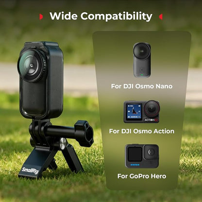 SmallRig Magnetic Mount for Action Camera, for DJI Osmo Nano/Action 4/5 pro, for GoPro Hero 13/12/11, with Quick Release Plate for Arca-Swiss, 1/4"-20 Locating Hole, Ultra-Low-Angle Shooting