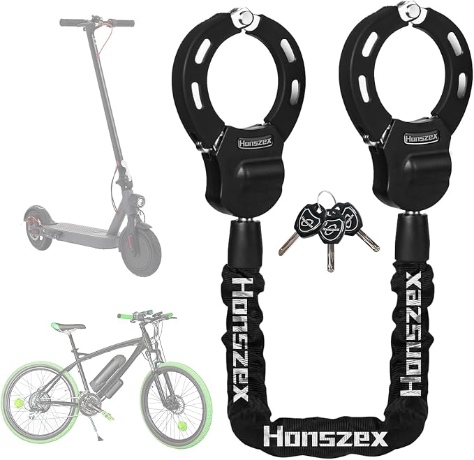 Scooter Lock, Bike Locks High Security with Key, 36.22inch Heavy Duty Bike Lock Chain, Accessories for Electric Scooter, E-Bikes