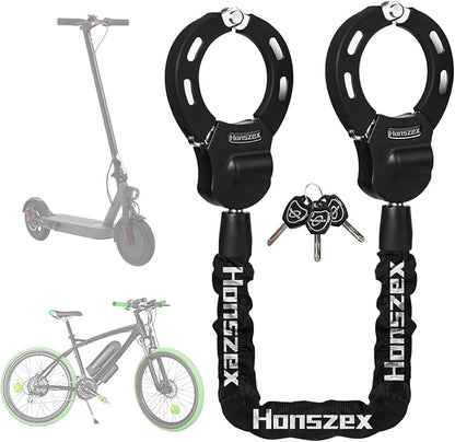 Scooter Lock, Bike Locks High Security with Key, 36.22inch Heavy Duty Bike Lock Chain, Accessories for Electric Scooter, E-Bikes