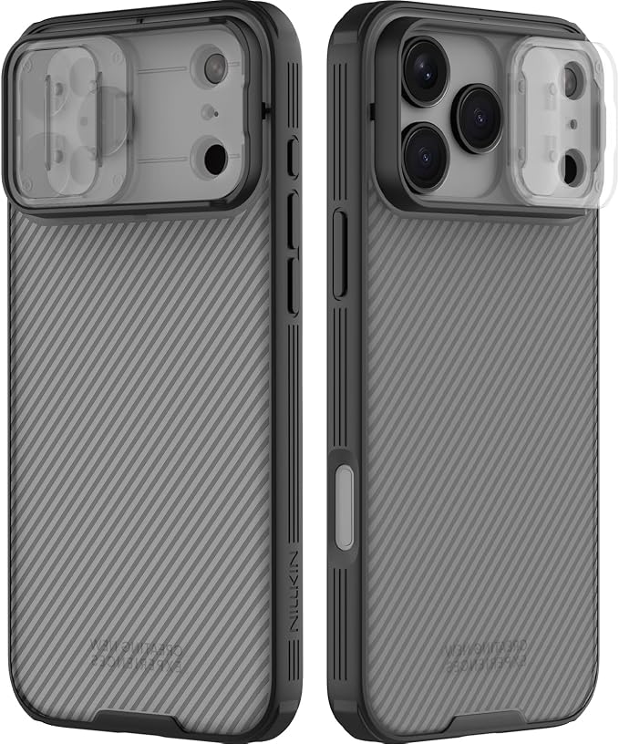 Nillkin Camshield Case for iPhone 17 Pro Max Case, [Built-in Dual Camera Cover][Slim Profile] [Military Grade Drop Protection] Shockproof Bumper Phone Case 6.9 inch 2025 Clear Black