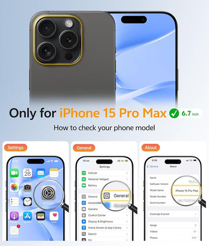 FNTCASE for iPhone 15 Pro Max Case: [Compatible with Magsafe] Translucent Matte Cases with [Full Camera Protection] [Screen Protector] Military Grade Shockproof Protective Phone Cover - Blue