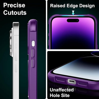 360° Magnetic Swivel Ring for iPhone 14 pro max case, Built-in Metal Stand and Ring Holder, Magsafe Compatible, Military Grade Protection, Shockproof - Purple