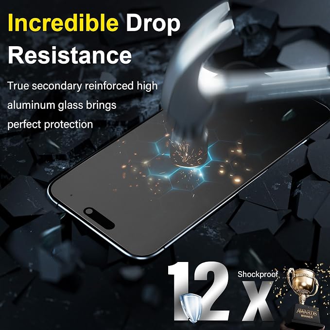 YWXTW 2 Pack for iPhone Air Matte Screen Protector 6.5 Inch + 1 Set Camera Lens Protector, [1S Pull-Out] Anti Glare Anti Fingerprint Air Glass Screen Protector, Bubble Free, Smooth as Silk