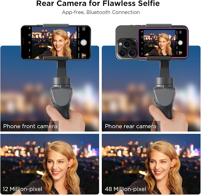 SUNPIN Vlog Selfie Monitor Screen, Wireless 4K/1080p Back Camera Monitor for iPhone & Android, Built-in Speaker for YouTube TikTok Live Streaming (Purple)