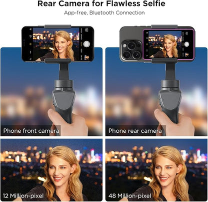 SUNPIN Vlog Selfie Monitor Screen, Wireless 4K/1080p Back Camera Monitor for iPhone & Android, Built-in Speaker for YouTube TikTok Live Streaming (Purple)