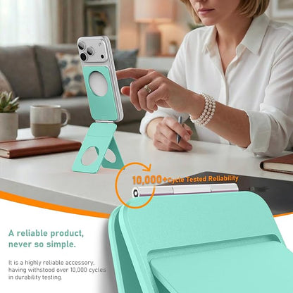 Magnetic Tripod for iPhone, Aluminium Phone Tripod Stand Compatible with Magsafe iPhone 17/16/15/14/13/12 Series, Foldable Strong Magnetic Phone Stand & Travel Essentials Accessories