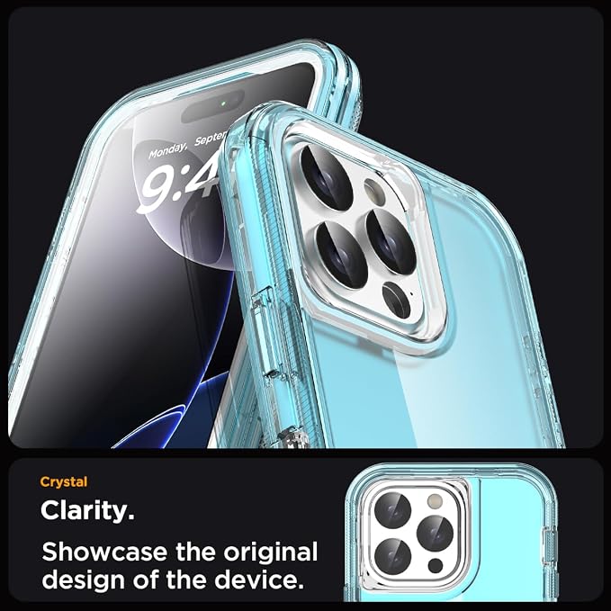 AICase for iPhone 16 Pro Max Case Clear 3 in 1 Heavy Duty Drop Protection Full Body Rugged Shockproof/Dust Proof 3-Layer Military Protective Tough Durable Cover for iPhone 16 Pro Max 6.9"_4