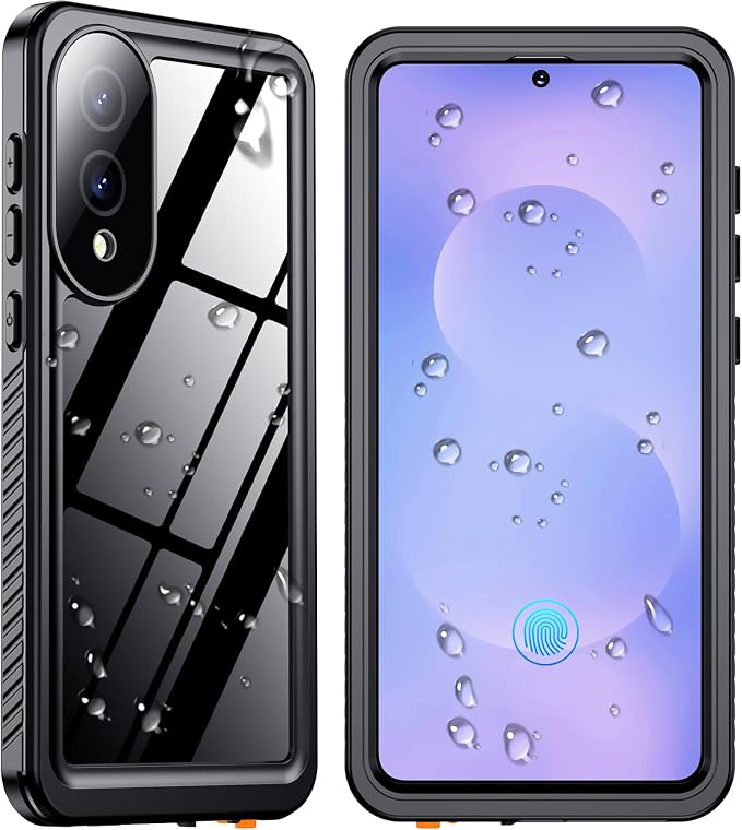 SPIDERCASE Only for Samsung Galaxy S25 Edge Case Waterproof, Built-in Screen & Camera Lens Protector[IP68] [Military Grade Shockproof] Full Protection Only for S25 Edge 6.7”, Black/Clear