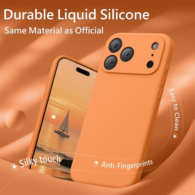 FireNova Magnetic for iPhone 17 Pro Case, Compatible with MagSafe, [Integrated Silicone Camera Control Button] [Camera Protection] Anti-Scratch Microfiber Lining Phone Case, 6.3", Orange