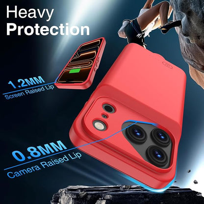 GIN FOXI Battery Case for iPhone 17 Pro, Rechargeable Case Charger 8500mAh Ultra-Slim Lightweight Powerful Battery Pack 15W Fast Charging Anti-Fall TPU Juice Box for 17 Pro (6.3") Red
