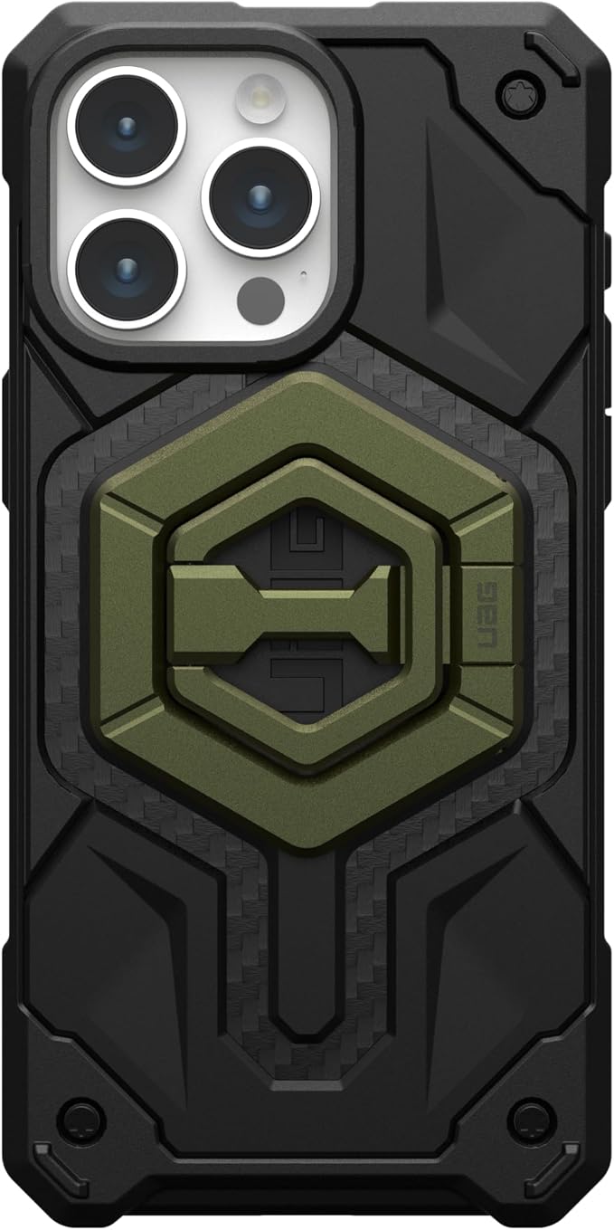 URBAN ARMOR GEAR UAG Magnetic Phone Ring Stand Compatible with MagSafe Magnet, Removable Metal Finger Ring Grip & 360 Rotation Adjustable Kickstand for iPhone 17, Galaxy S26, Olive Drab