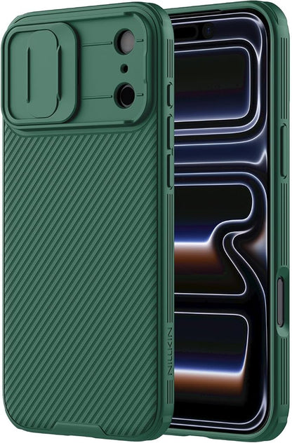 Nillkin for iPhone 17 Pro Case with Slide Camera Cover, Thin Slim Fit, Shockproof Protective, Protector Privacy, Phone Case iPhone 17 Pro Camera Lens Protector 6.3 inch, Green
