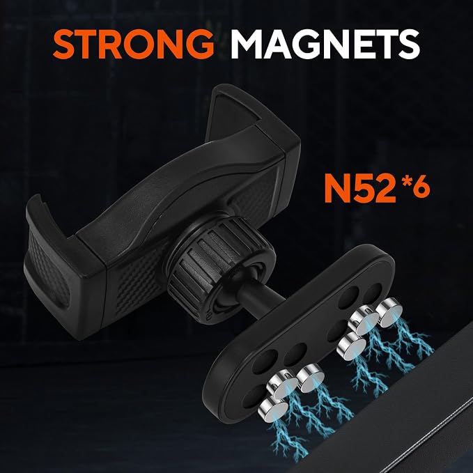 Magnetic Phone Holder for Gym, 360° Adjustable Strong Magnet Base Mount, Universal Magnetic Phone Mount for Workout Recording on All Smartphones
