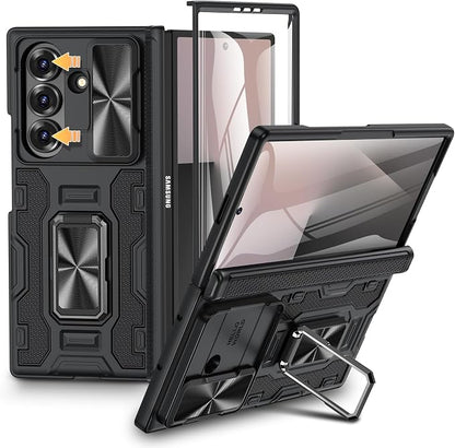 VEGO for Galaxy-Z-Fold-7-Case:Samsung Z Fold 7 Case with Lens Cover,Black | Built-in Screen Protector & 360° Kickstand Full-Body Drop Protection Rugged Case for Samsung Galaxy Fold7 5G 2025