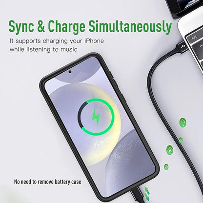 Battery Case for Galaxy S24 Plus,[12000mAh]Large capacity Slim Portable Protective Fast Charging Case Battery Case Compatible with Galaxy S24 Plus Wireless Charging Case with Carplay(6.7inch)-Black