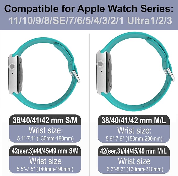 God is Greater Than the Highs and Lows Watch Band Compatible with Apple Watch Laser Engraved iWatch Band Silicone 38mm - 49mm Strap Jesus Psalm Christian God Blessed (42/44/45/46/49mm S/M, Lake Blue)