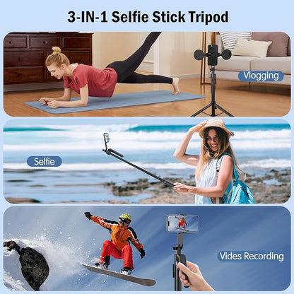 Auto Face Tracking Tripod for iPhone with Light,70inch Phone Tripod Holder with Gesture Control,Travel Selfie Stick for Content Creator Vlog Live Stream Video Recording
