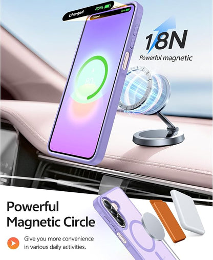 FNTCASE for Galaxy A27 5G Phone Case, Fit for Magsafe, Screen Protector | Translucent Matte, 14FT Military Grade Drop Protection, Slim Shockproof Protective, for Samsung A 27 4G Cover, Light Purple