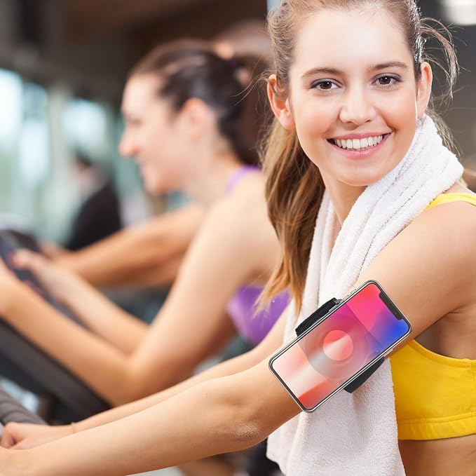 Magnetic Running Phone Holder for iPhone, 360° Rotatable Armband Cell Phone Holder Strong Adaptability Wrist Phone Carrier Compatible with iPhone 12 13 14 15 16 Pro Max Plus Mini