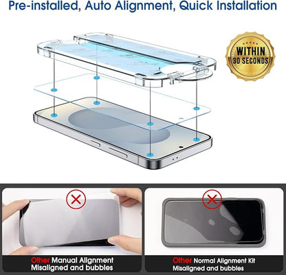 amFilm Auto-alignment OneTouch for Samsung Galaxy S25+ Plus 6.7'' Screen Protector + Camera Lens Protector, Tempered Glass, 30 seconds Installation, Bubble Free, Case Friendly, Anti-Scratch [2+2 Pack] | Auto-alignment, OneTouch, 6.7'', Tempered Glass, ...