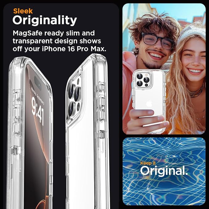 AICase for iPhone 16 Pro Max Case Clear 3 in 1 Heavy Duty Drop Protection Full Body Rugged Shockproof/Dust Proof 3-Layer Military Protective Tough Durable Cover for iPhone 16 Pro Max 6.9"_1
