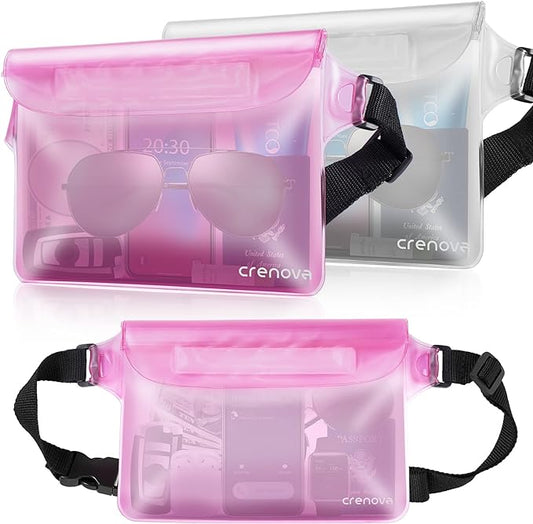 Waterproof Fanny Packs for Women, Sandproof Dry Bag for Beach, Water proof Pouch for Phone Passport Purse, Floating Waterproof Bags for Cruise Travel Water Park Boating Fishing Diving Surfing Kayaking