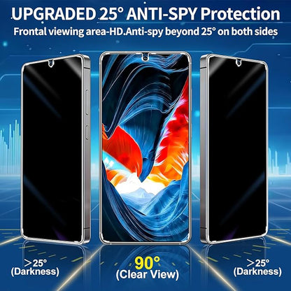 3 Pack Privacy Screen Protector for Samsung Galaxy S26 Ultra Tempered Glass + 2 Pack Camera Lens Protector, True 25°Anti Spy, Military Grade Shatterproof, 9H+ Hardness, Auto Alignment Frame 6.9"